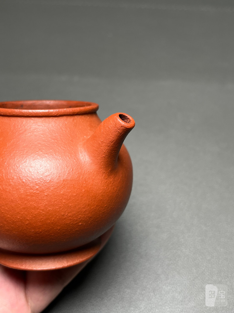 清晚期  “佐茶佑玉”款朱泥圆壶 - 图8